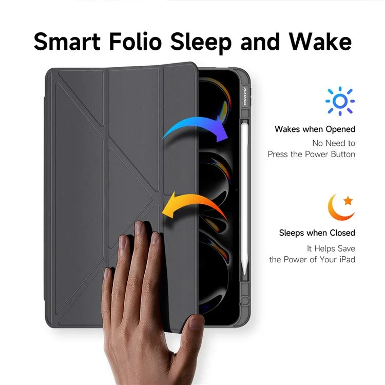 DUX DUCIS Magi Series for iPad Pro 13 (2024) Case PU Leather+PC+TPU Tablet Cover Support Auto Wake / Sleep