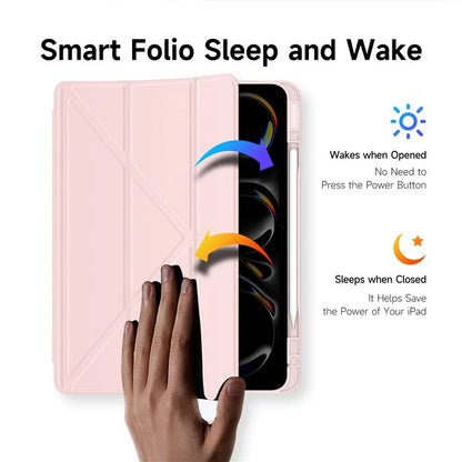 DUX DUCIS Magi Series for iPad Pro 13 (2024) Case PU Leather+PC+TPU Tablet Cover Support Auto Wake / Sleep
