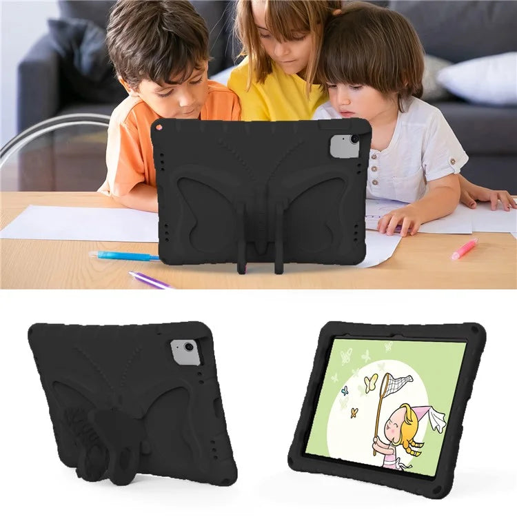 For iPad Air 11 (2024) Case Butterfly EVA Tablet Cover with Kickstand / Shoulder Strap