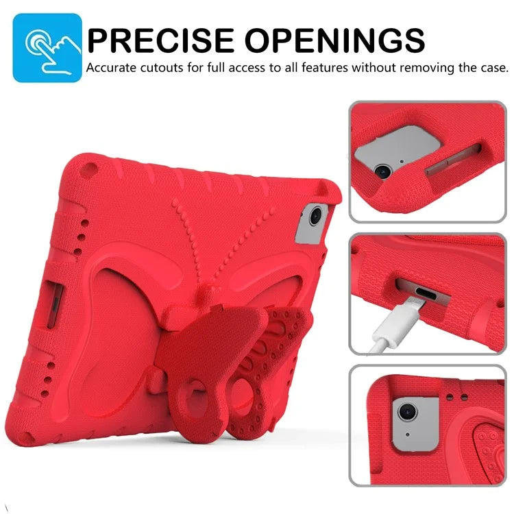 For iPad Air 11 (2024) Case Butterfly EVA Tablet Cover with Kickstand / Shoulder Strap