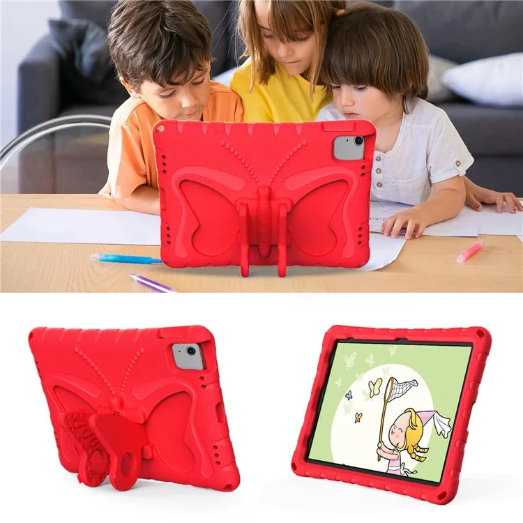 For iPad Air 11 (2024) Case Butterfly EVA Tablet Cover with Kickstand / Shoulder Strap