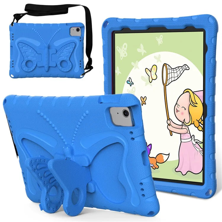 For iPad Air 11 (2024) Case Butterfly EVA Tablet Cover with Kickstand / Shoulder Strap