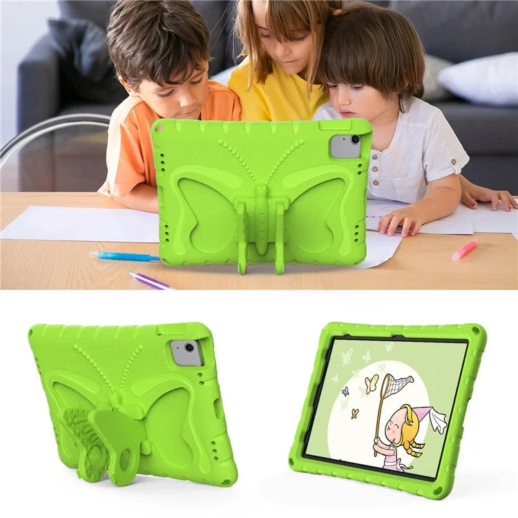 For iPad Air 11 (2024) Case Butterfly EVA Tablet Cover with Kickstand / Shoulder Strap