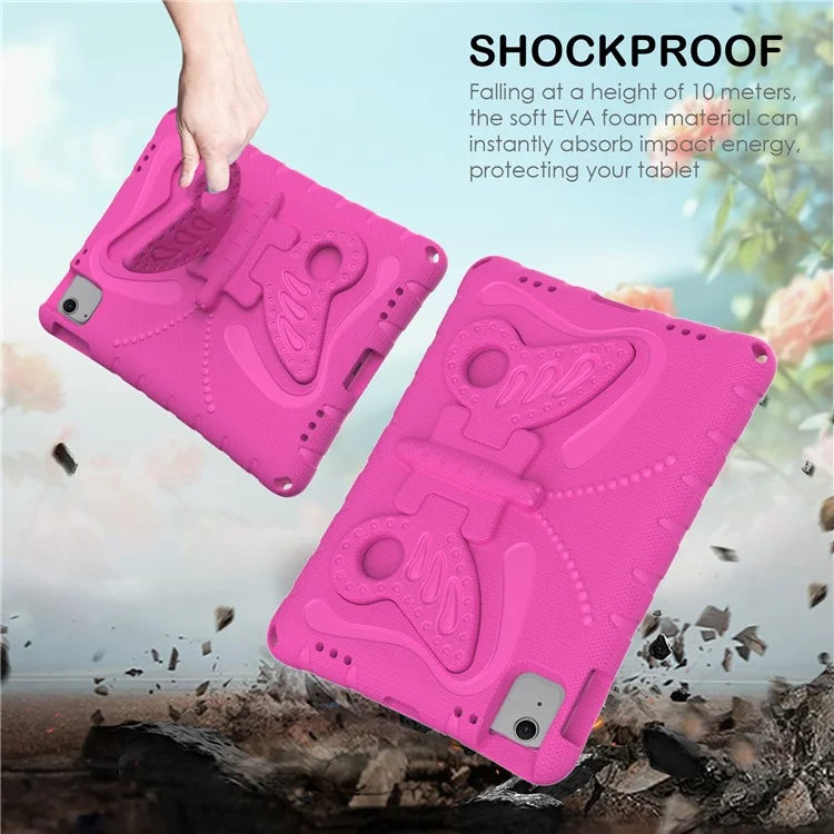 For iPad Air 11 (2024) Case Butterfly EVA Tablet Cover with Kickstand / Shoulder Strap