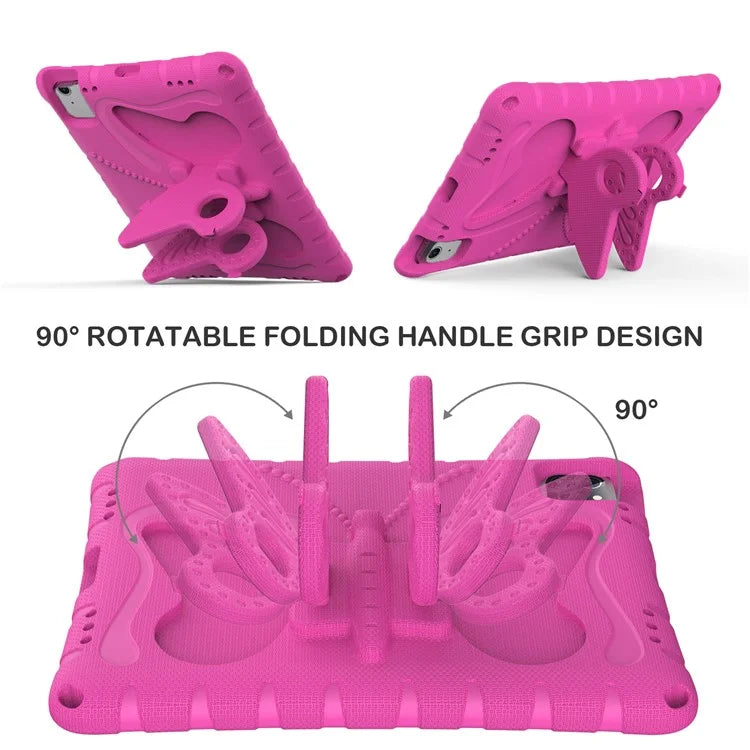 For iPad Air 11 (2024) Case Butterfly EVA Tablet Cover with Kickstand / Shoulder Strap