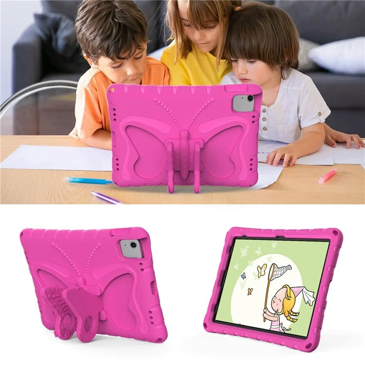 For iPad Air 11 (2024) Case Butterfly EVA Tablet Cover with Kickstand / Shoulder Strap