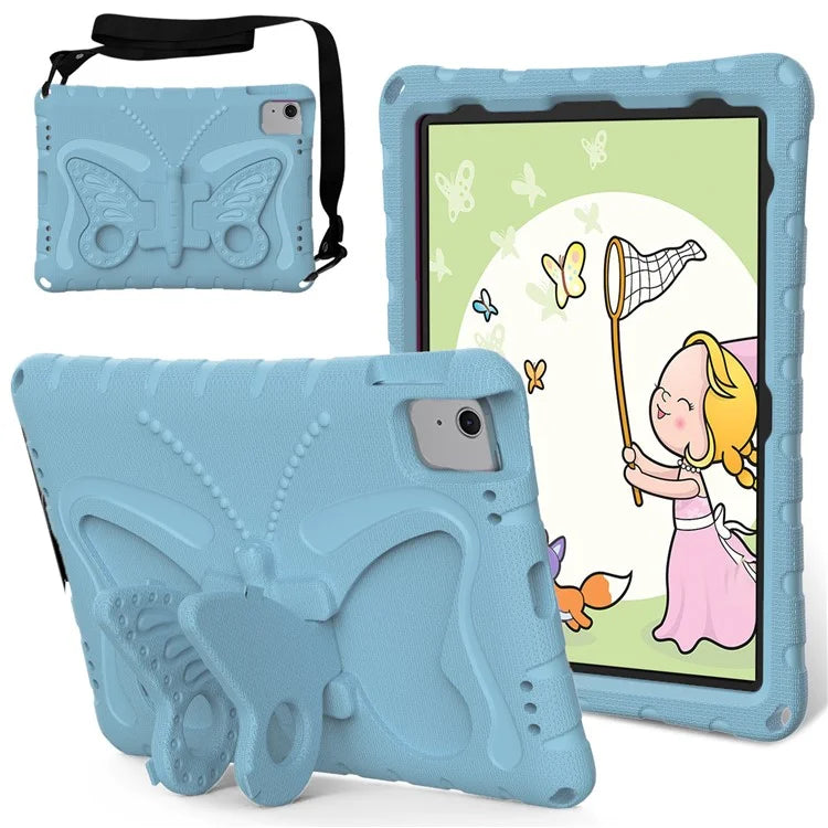 For iPad Air 11 (2024) Case Butterfly EVA Tablet Cover with Kickstand / Shoulder Strap