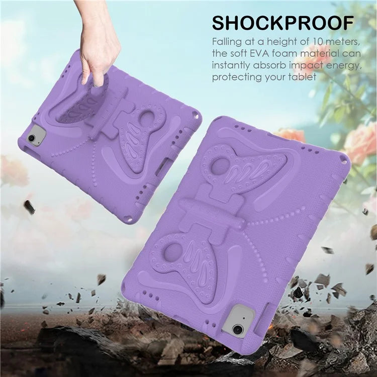 For iPad Air 11 (2024) Case Butterfly EVA Tablet Cover with Kickstand / Shoulder Strap