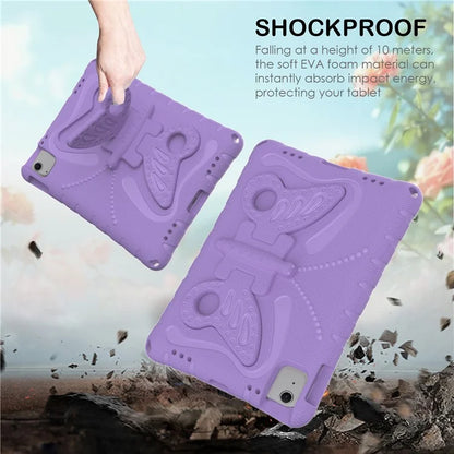 For iPad Air 11 (2024) Case Butterfly EVA Tablet Cover with Kickstand / Shoulder Strap