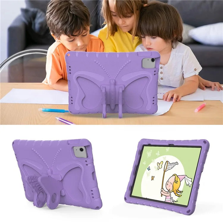 For iPad Air 11 (2024) Case Butterfly EVA Tablet Cover with Kickstand / Shoulder Strap