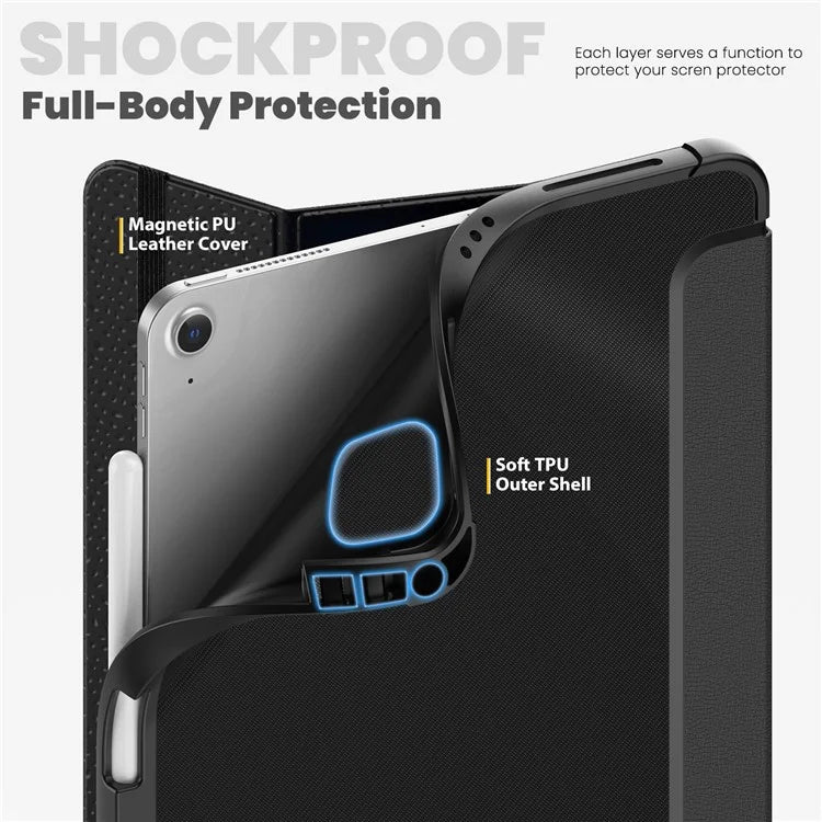 For iPad Air (2020) / (2022) / Air 11 (2024) / iPad Pro 11-inch (2018) / (2020) / (2021) / (2022) Case Leather Tablet Cover