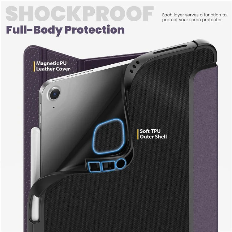 For iPad Air (2020) / (2022) / Air 11 (2024) / iPad Pro 11-inch (2018) / (2020) / (2021) / (2022) Case Leather Tablet Cover