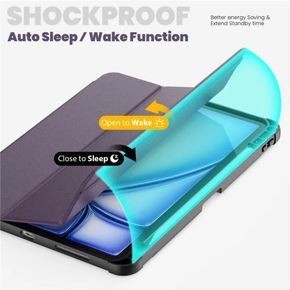 For iPad Air (2020) / (2022) / Air 11 (2024) / iPad Pro 11-inch (2018) / (2020) / (2021) / (2022) Case Leather Tablet Cover