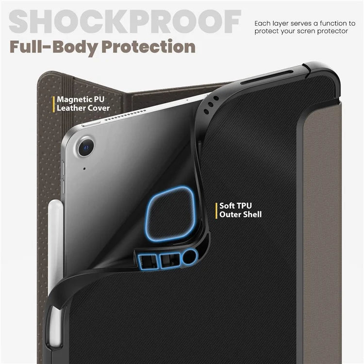 For iPad Air (2020) / (2022) / Air 11 (2024) / iPad Pro 11-inch (2018) / (2020) / (2021) / (2022) Case Leather Tablet Cover