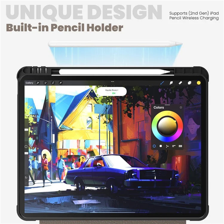 For iPad Air 13 (2024) / iPad Pro 13 (2024) / Pro 12.9 (2022) / (2021) / (2020) / (2018) Case Stand Leather Tablet Cover