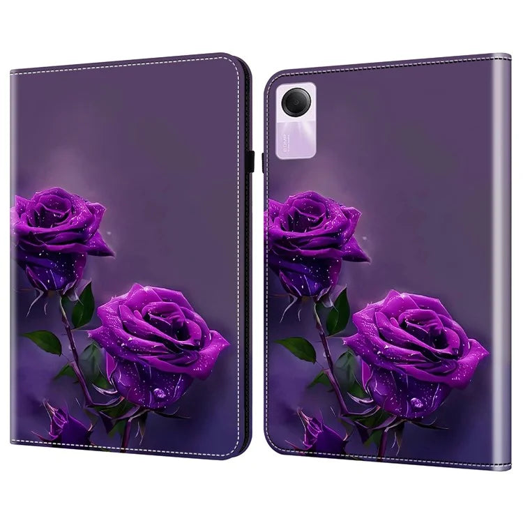 For Xiaomi Redmi Pad SE Case Card Slots PU Leather Pattern Printed Tablet Cover