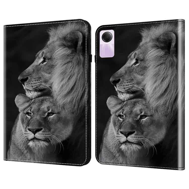 For Xiaomi Redmi Pad SE Case Card Slots PU Leather Pattern Printed Tablet Cover