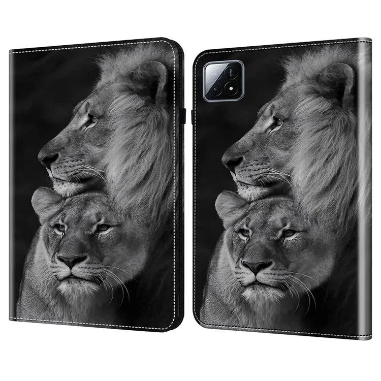 For Xiaomi Pad 6S Pro 12.4 Leather Case Pattern Printed Stand Tablet Cover