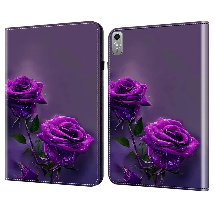 For Lenovo Tab P12 Case PU Leather Card Slots Tablet Cover Pattern Printing