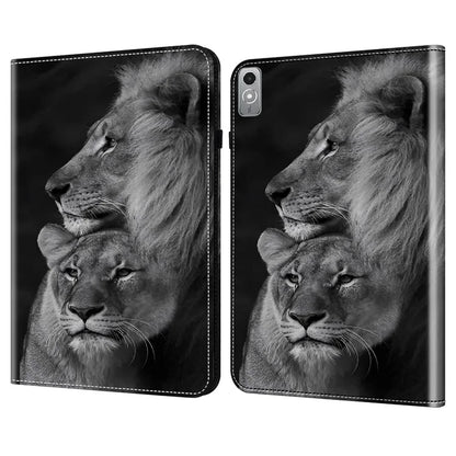 For Lenovo Tab P12 Case PU Leather Card Slots Tablet Cover Pattern Printing
