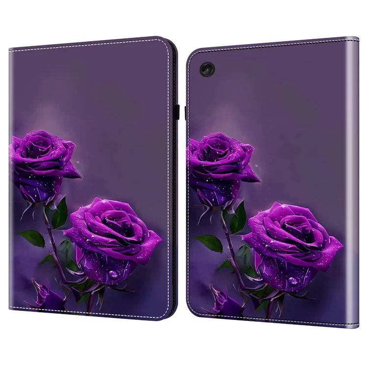 For Lenovo Tab M10 Plus (3rd Gen) Case Card Holder Pattern Printing Leather Tablet Cover