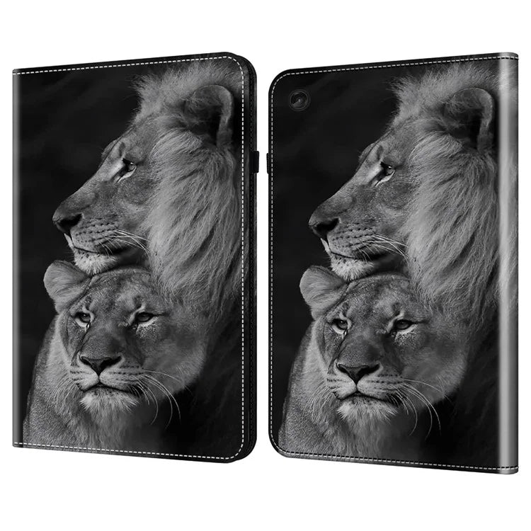 For Lenovo Tab M10 Plus (3rd Gen) Case Card Holder Pattern Printing Leather Tablet Cover