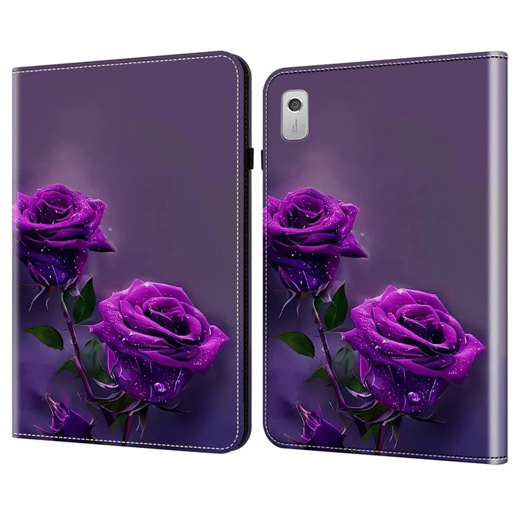 For Lenovo Tab M9 Shockproof Case Pattern Print Leather Tablet Cover with Stand