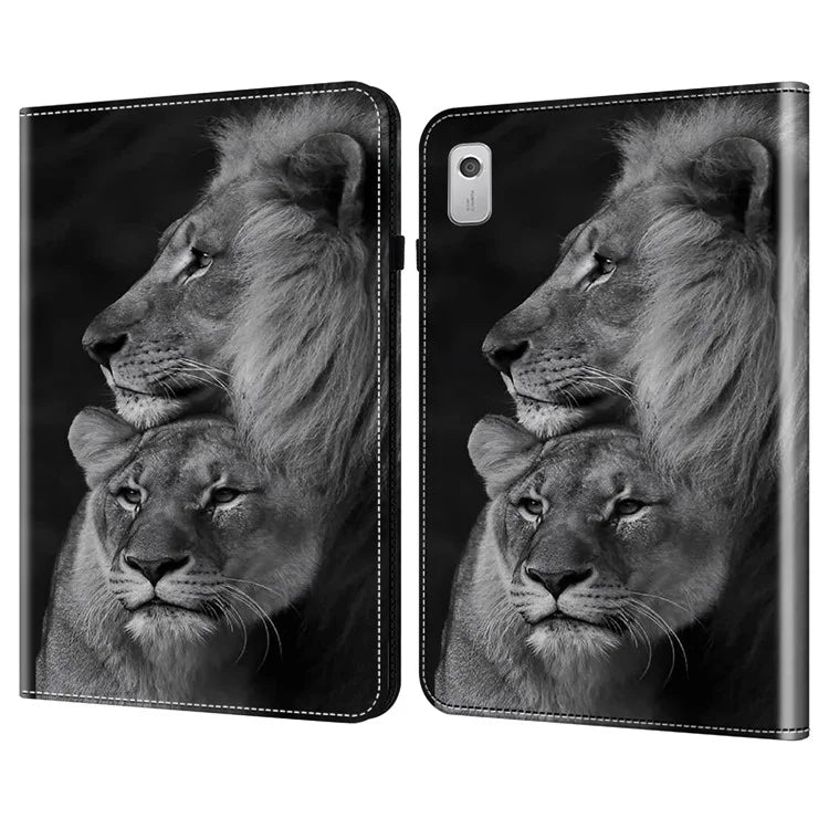 For Lenovo Tab M9 Shockproof Case Pattern Print Leather Tablet Cover with Stand
