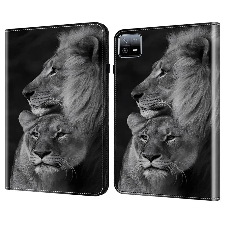For Xiaomi Pad 6 / Pad 6 Pro Case Pattern PU Leather Tablet Cover Multi-Viewing Angels