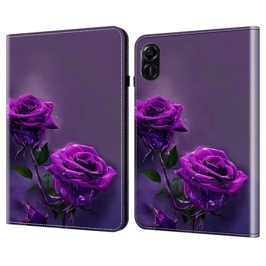 For Honor Pad X9 Case with Handstrap Pattern PU Leather Stand Tablet Cover