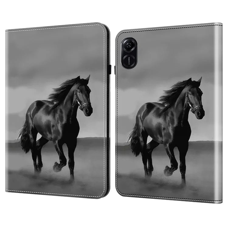 For Honor Pad X9 Case with Handstrap Pattern PU Leather Stand Tablet Cover