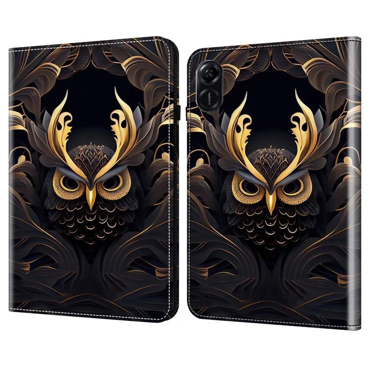 For Honor Pad X9 Case with Handstrap Pattern PU Leather Stand Tablet Cover