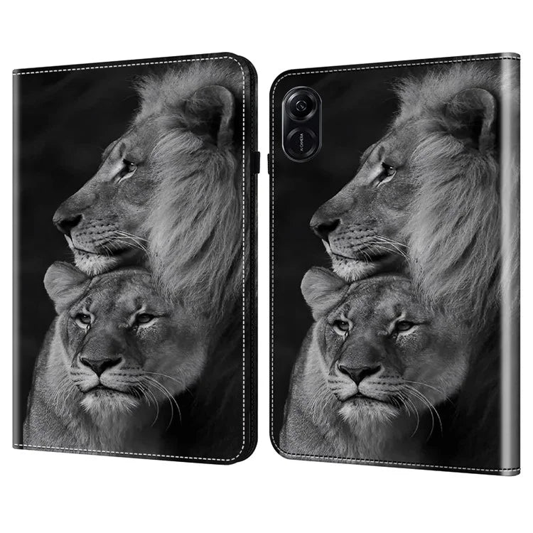 For Honor Pad X9 Case with Handstrap Pattern PU Leather Stand Tablet Cover