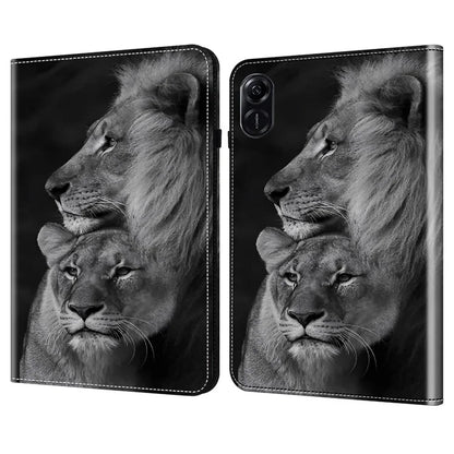 For Honor Pad X9 Case with Handstrap Pattern PU Leather Stand Tablet Cover