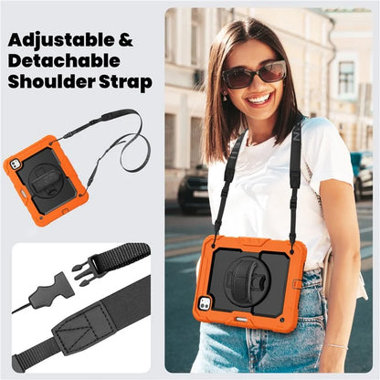 For iPad Pro 11 (2024) Case PC+Silicone Tablet Cover with Screen Protector Pencil Holder