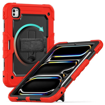 For iPad Pro 11 (2024) Case PC+Silicone Tablet Cover with Screen Protector Pencil Holder