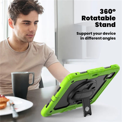 For iPad Pro 11 (2024) Case PC+Silicone Tablet Cover with Screen Protector Pencil Holder
