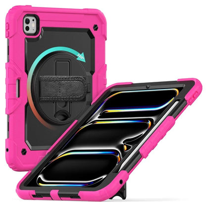 For iPad Pro 11 (2024) Case PC+Silicone Tablet Cover with Screen Protector Pencil Holder