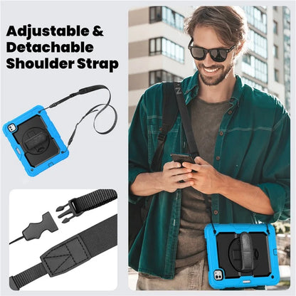 For iPad Pro 11 (2024) Case PC+Silicone Tablet Cover with Screen Protector Pencil Holder