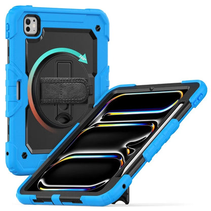 For iPad Pro 11 (2024) Case PC+Silicone Tablet Cover with Screen Protector Pencil Holder