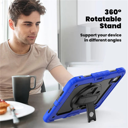 For iPad Pro 11 (2024) Case PC+Silicone Tablet Cover with Screen Protector Pencil Holder