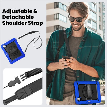 For iPad Pro 11 (2024) Case PC+Silicone Tablet Cover with Screen Protector Pencil Holder