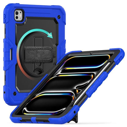 For iPad Pro 11 (2024) Case PC+Silicone Tablet Cover with Screen Protector Pencil Holder
