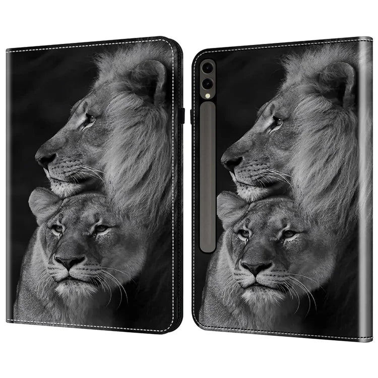 For Samsung Galaxy Tab S9+ / S9 FE+ Case Pattern Printing PU Leather Tablet Cover with Stand Function