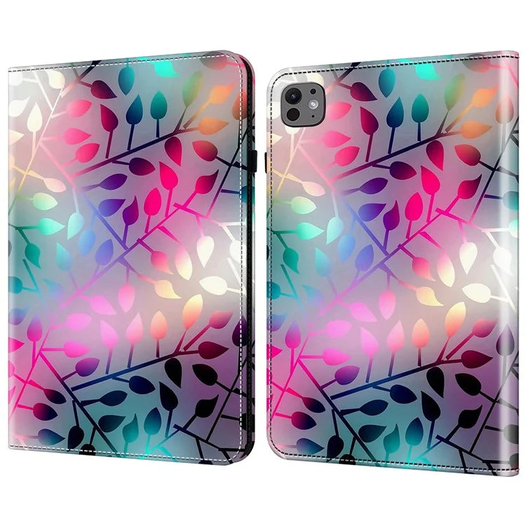 For iPad Pro 11 (2024) Case Flip Stand Leather Tablet Cover Pattern Printed