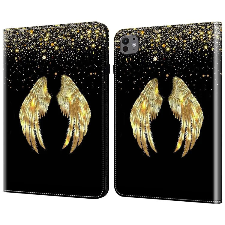 For iPad Pro 13 (2024) Stand Case Pattern Printed Leather Tablet Flip Cover
