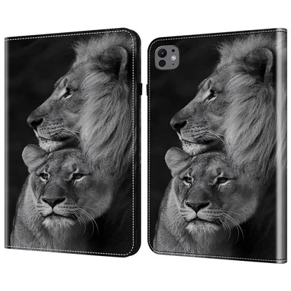 For iPad Pro 13 (2024) Stand Case Pattern Printed Leather Tablet Flip Cover