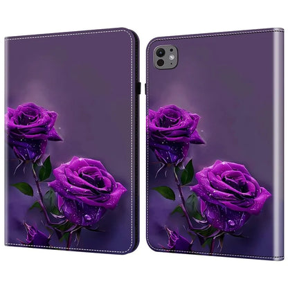 For iPad Pro 13 (2024) Stand Case Pattern Printed Leather Tablet Flip Cover