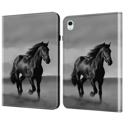 For iPad Air (2020) / (2022) / Air 11 (2024) Leather Case Shockproof Tablet Cover with Stand, Pattern Print
