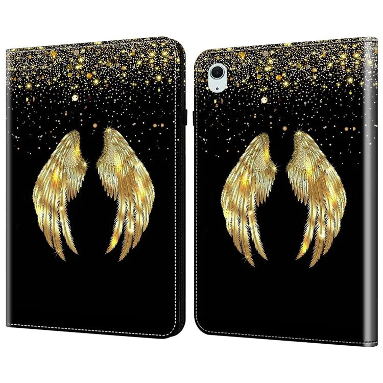 For iPad Air (2020) / (2022) / Air 11 (2024) Leather Case Shockproof Tablet Cover with Stand, Pattern Print
